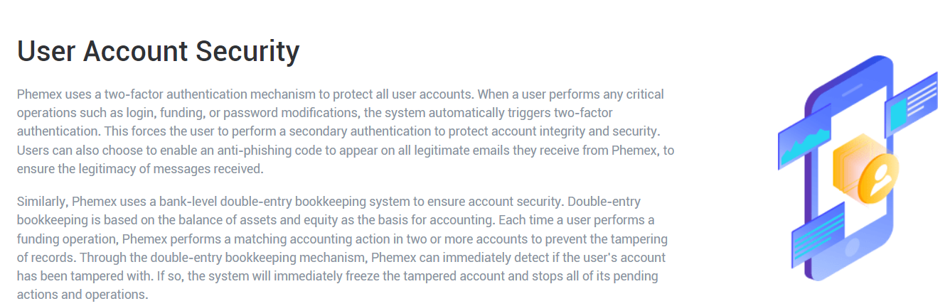 Phemex account secutiry