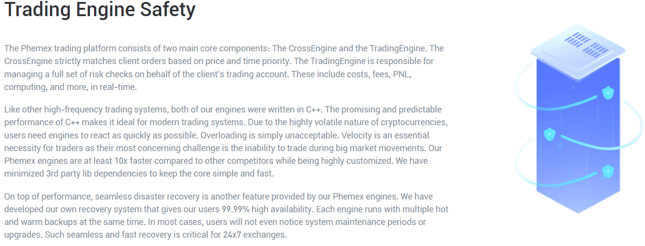 Phemex trading engine