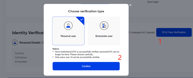 Phemex verification