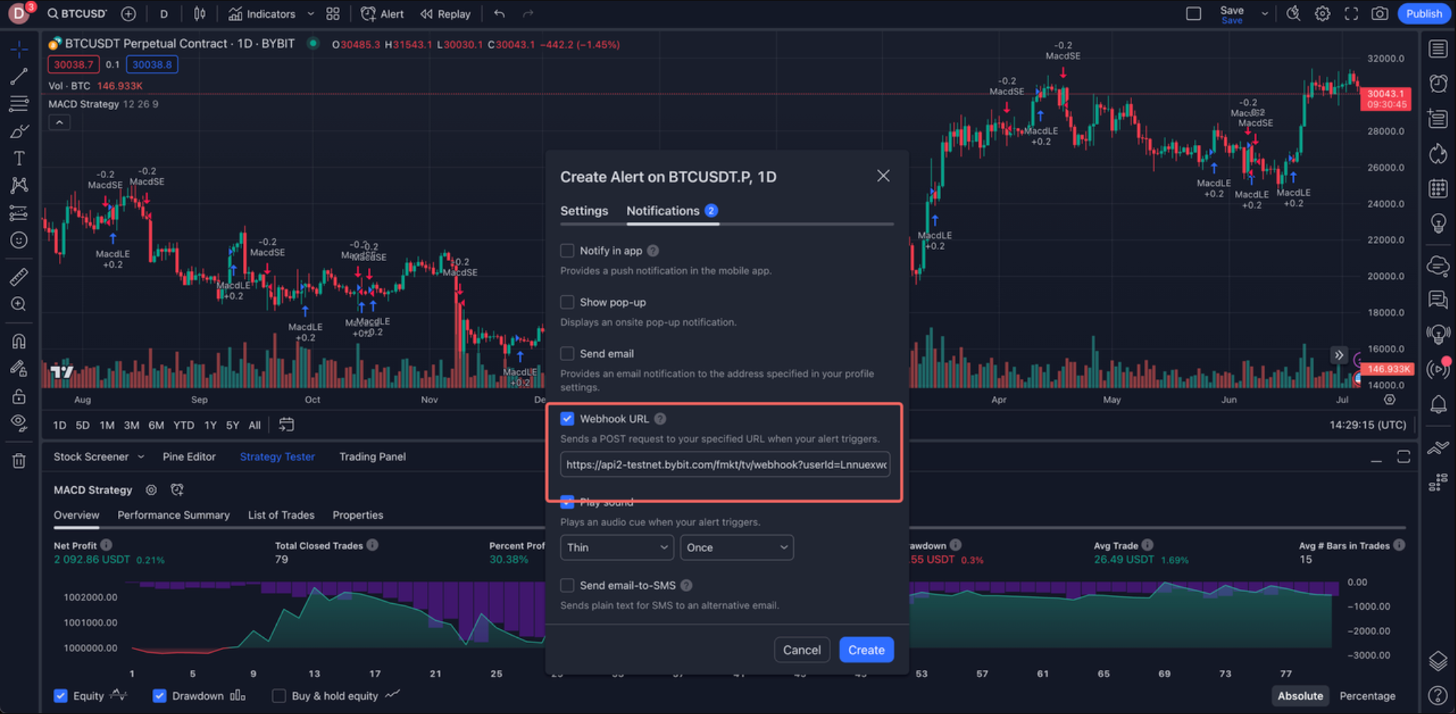 Tradingview-alert-popup