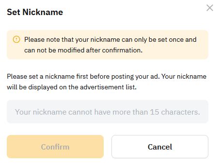 Bybit P2p Set Nickname