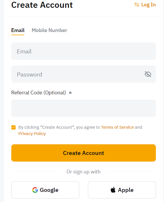 Bybit Sign Up Form