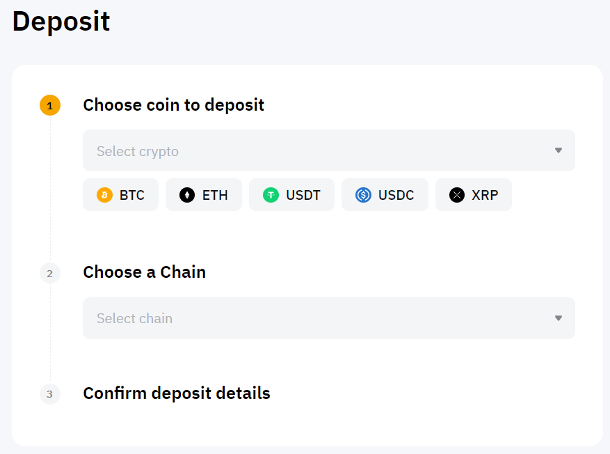 Bybit Deposit Screen