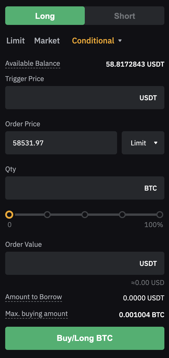 Bybit Conditional Order