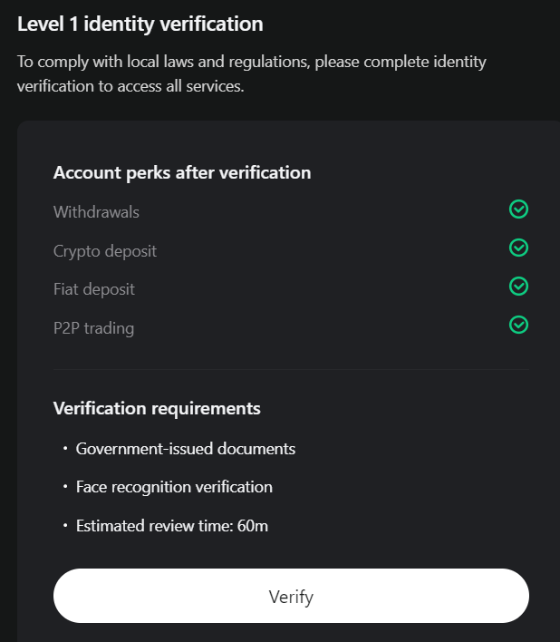 Bitget Verification Rules