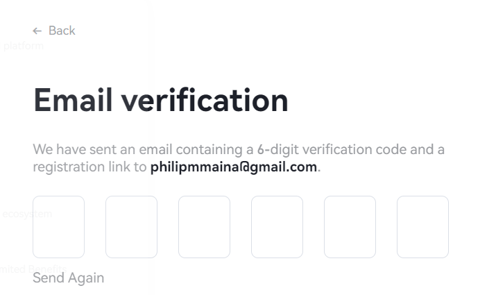 Phemex email verification