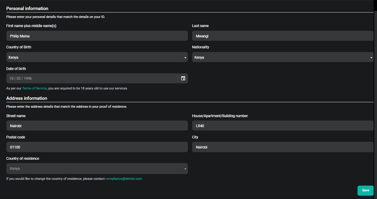 Deribit KYC Verification