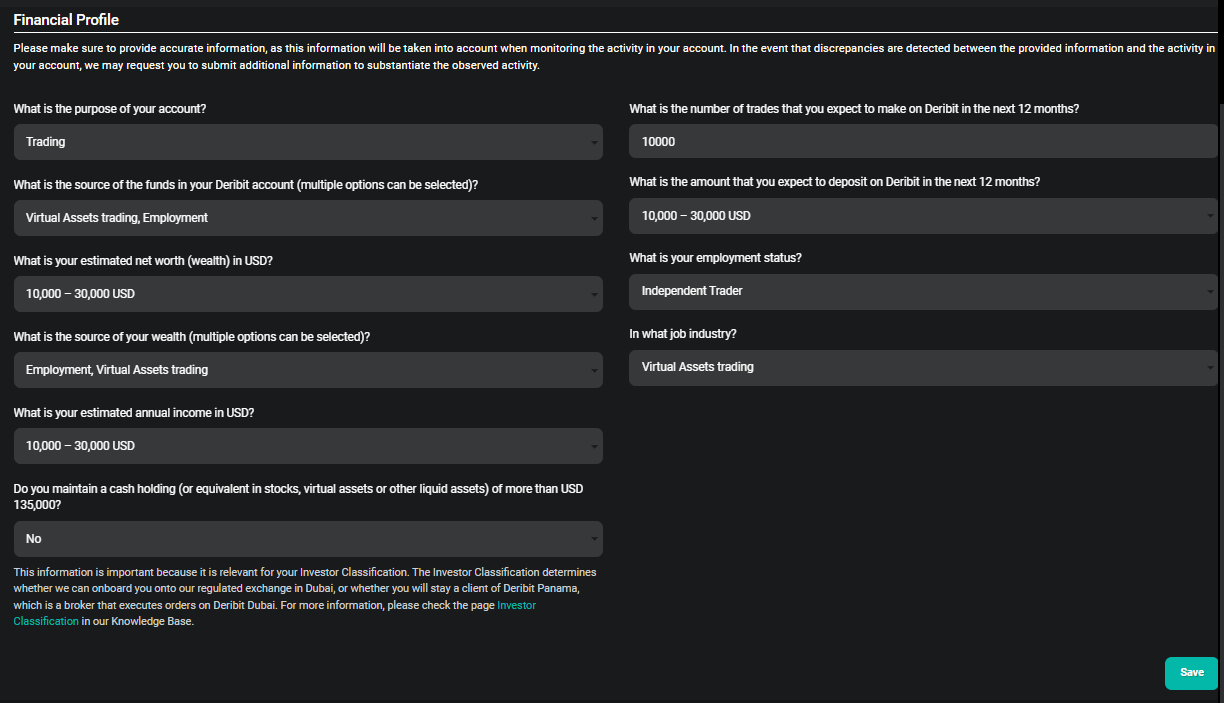 Deribit Financial Profile